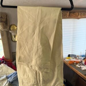 POLO: White linen Casual Pants